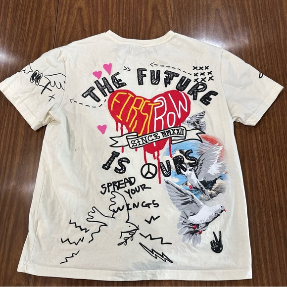 First Row The Future is Ours AOP Graphic White T-shirt Men's Size Medium - Picture 5 of 5